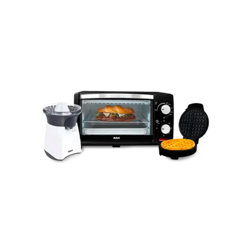 Combo Cocina RCA Horno-Waflera-Exprimidor