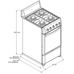 Estufa 20" 4 quemadores ACROS