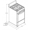 Estufa 20" 4 quemadores ACROS
